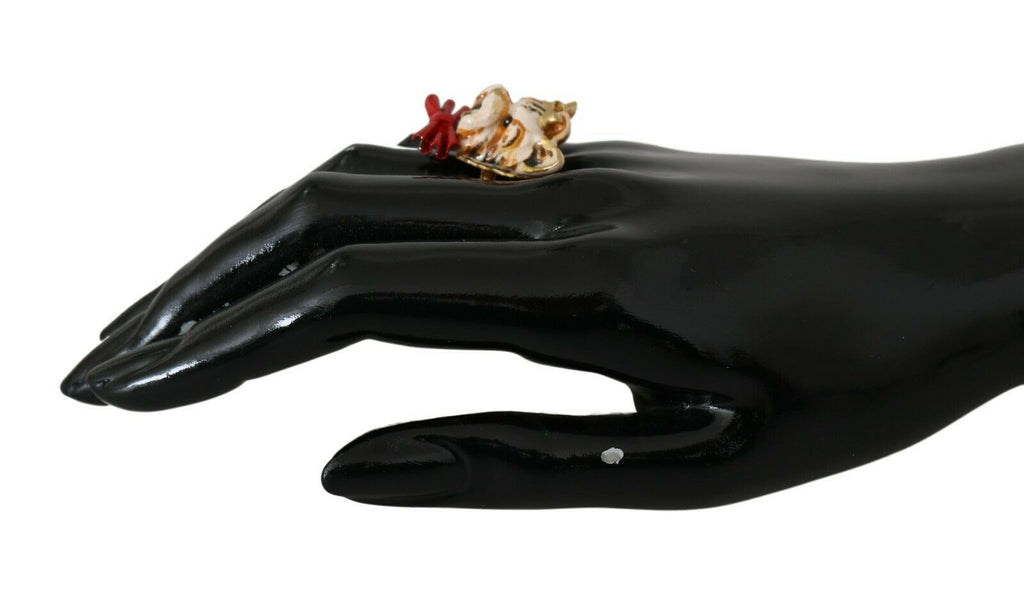 Dolce &amp; Gabbana Eleganter Damenring mit Hundeanhänger