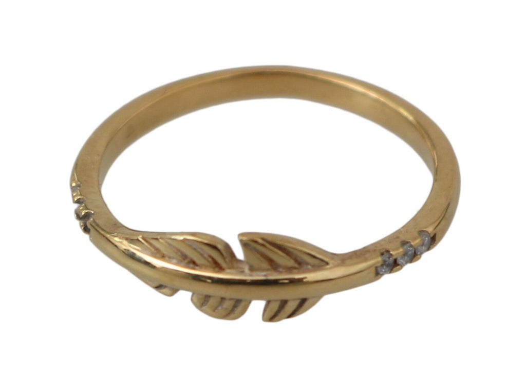 Nialaya Eleganter Damenring aus Gold mit Zirkonia-Kristallen