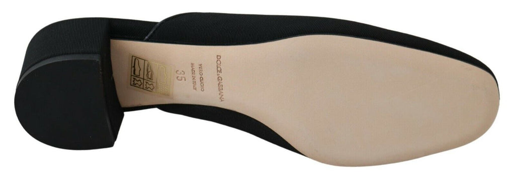 Dolce &amp; Gabbana – Schicke Slide-Sandalen aus schwarzem Ripsband