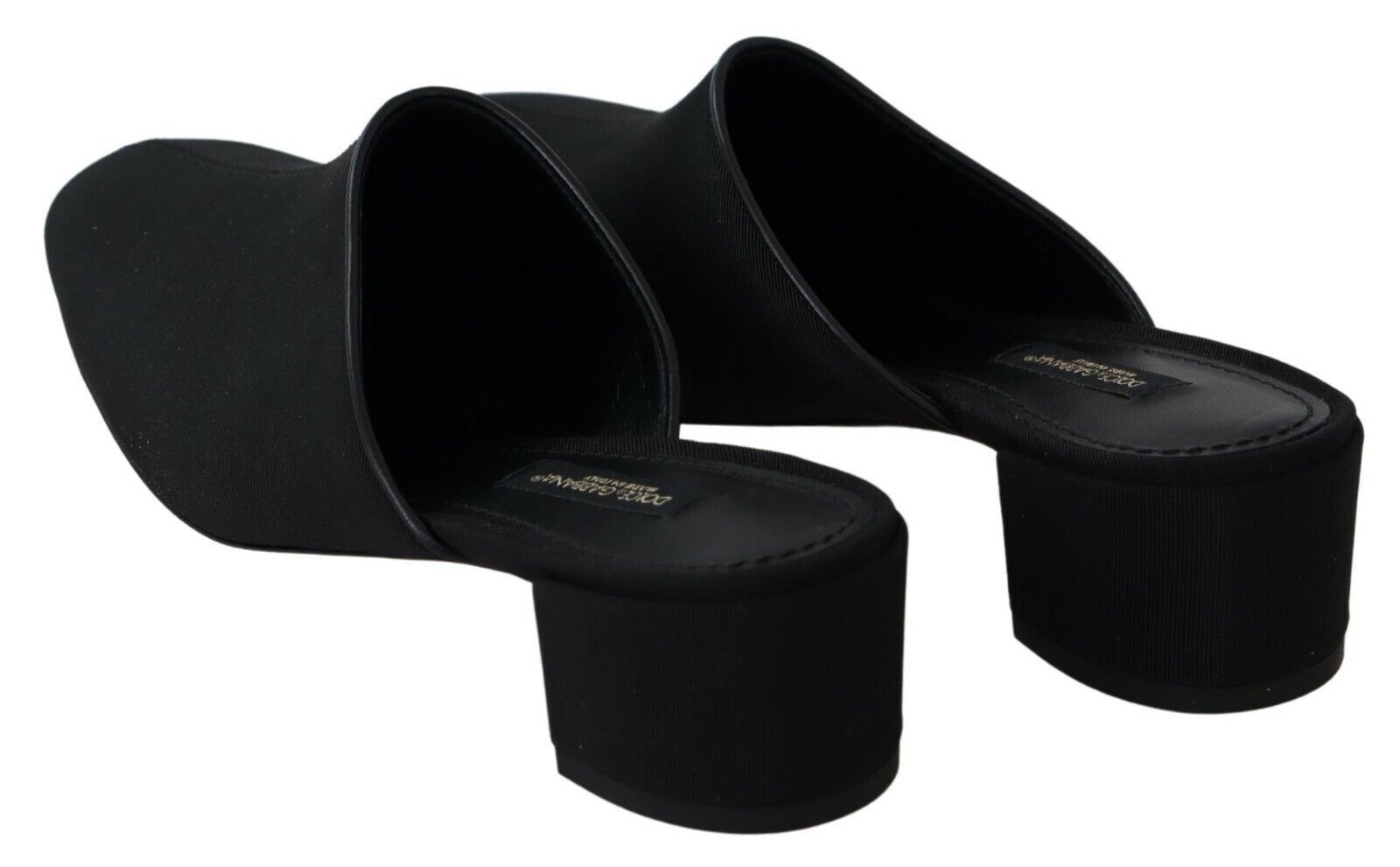 Dolce &amp; Gabbana – Schicke Slide-Sandalen aus schwarzem Ripsband