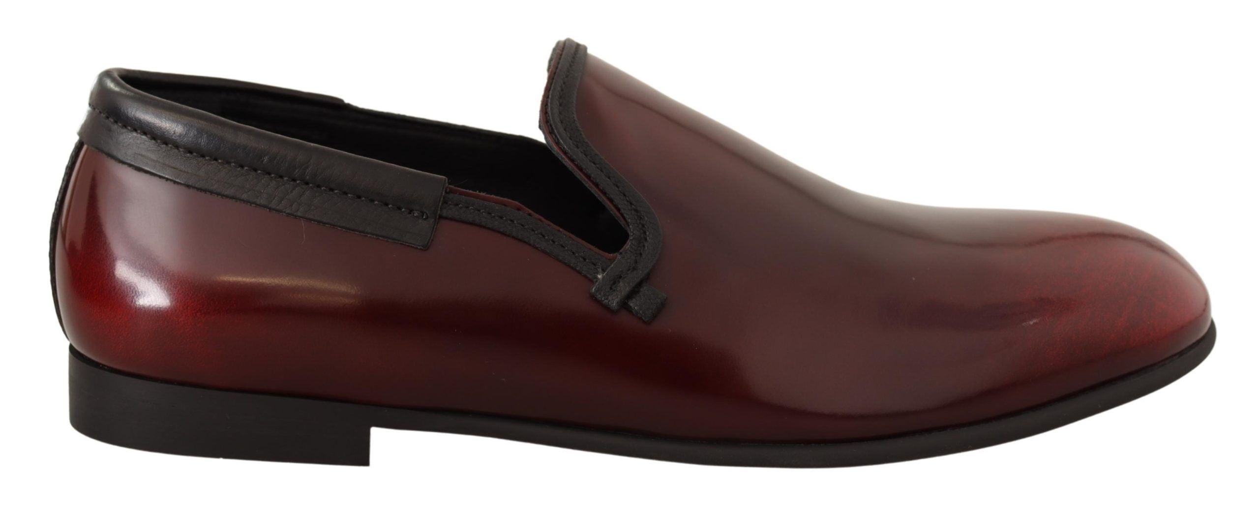 Dolce &amp; Gabbana Elegante Bordeaux-Leder-Loafer