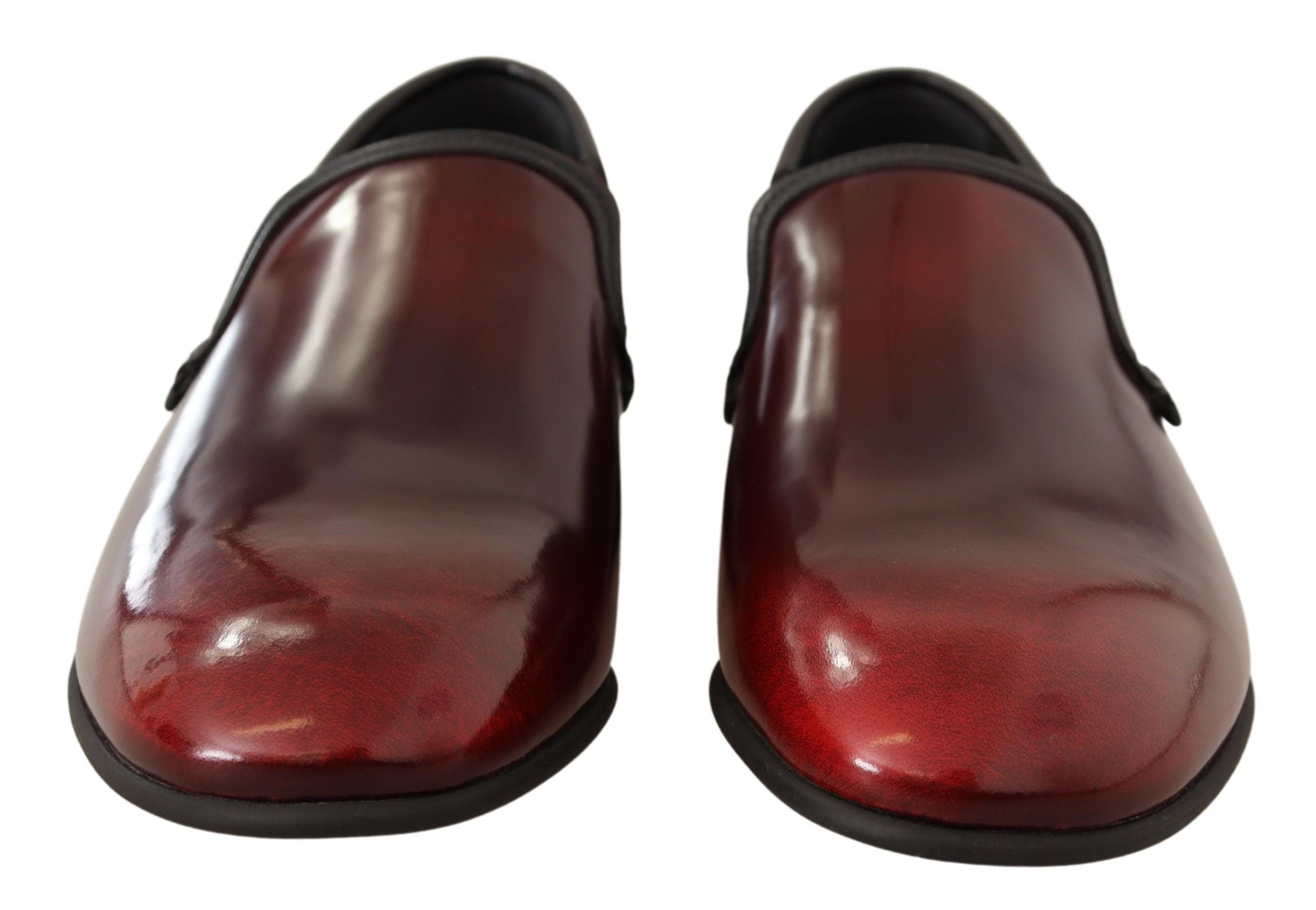 Dolce &amp; Gabbana Elegante Bordeaux-Leder-Loafer