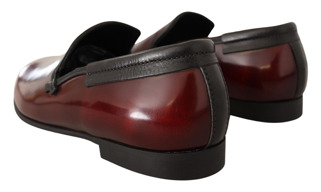Dolce &amp; Gabbana Elegante Bordeaux-Leder-Loafer