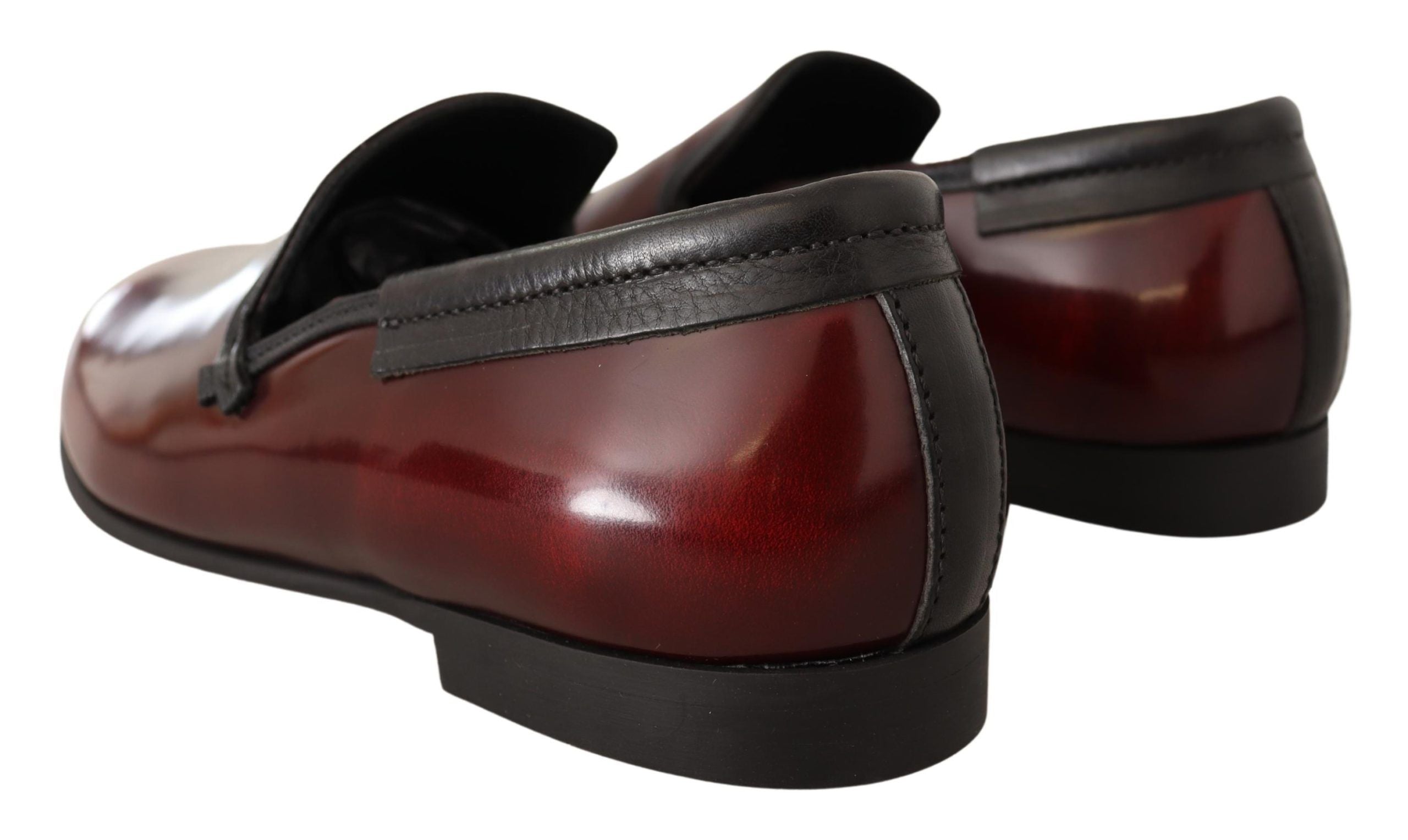 Dolce &amp; Gabbana Elegante Bordeaux-Leder-Loafer
