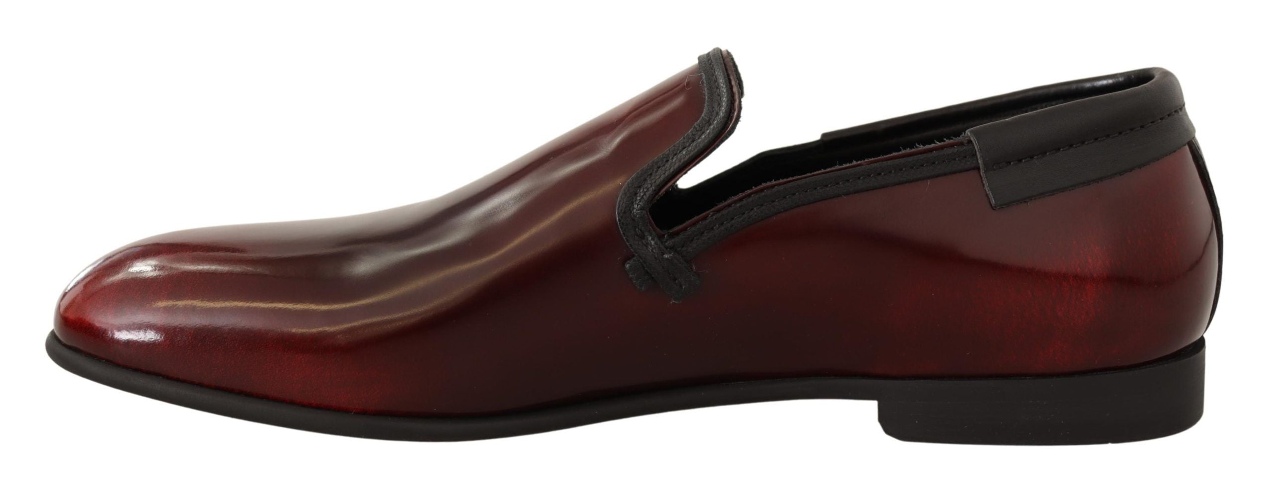 Dolce &amp; Gabbana Elegante Bordeaux-Leder-Loafer