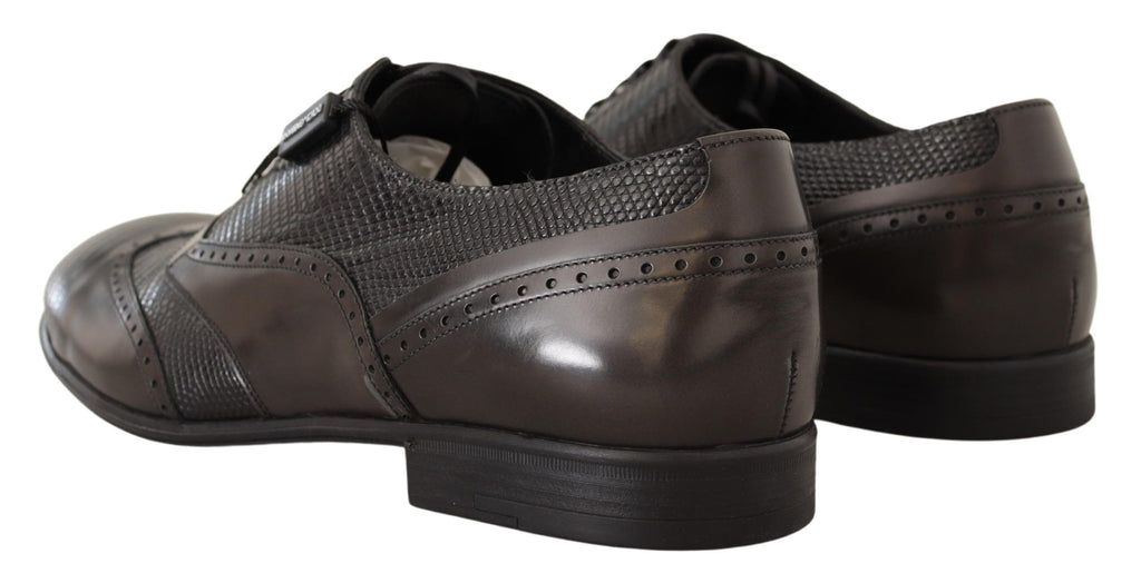 Dolce &amp; Gabbana – Elegante Oxford-Schuhe aus braunem Eidechsenleder