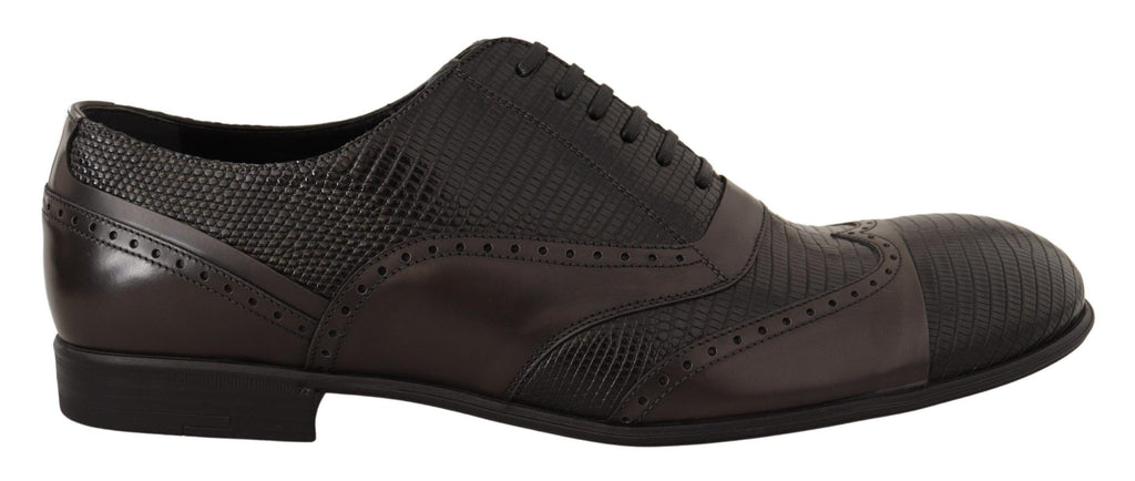 Dolce &amp; Gabbana – Elegante Oxford-Schuhe aus braunem Eidechsenleder