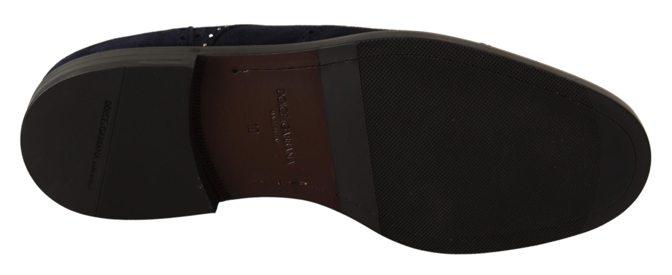 Dolce &amp; Gabbana Elegante Wildleder-Derby-Schuhe mit silbernen Nieten