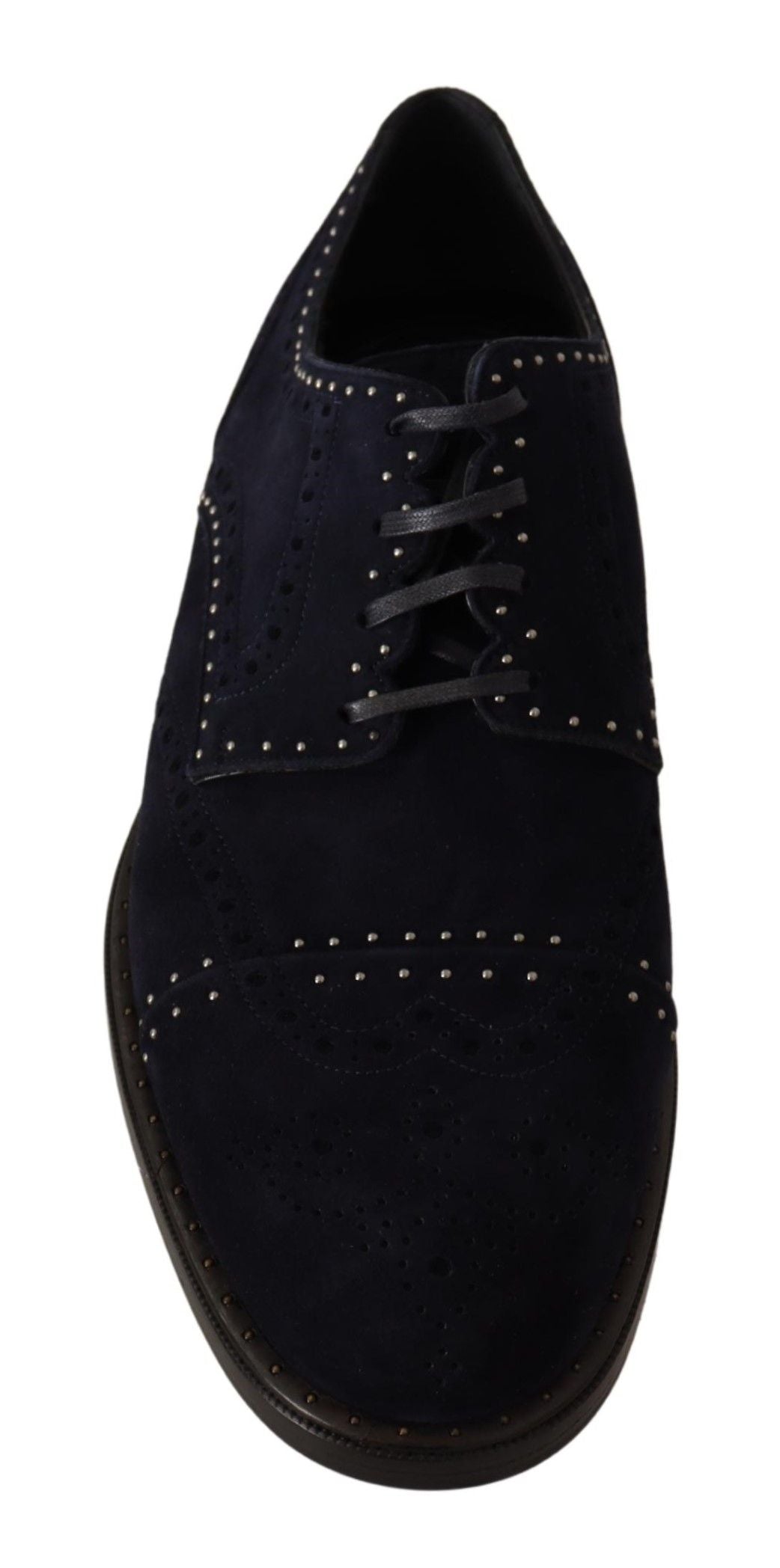 Dolce &amp; Gabbana Elegante Wildleder-Derby-Schuhe mit silbernen Nieten