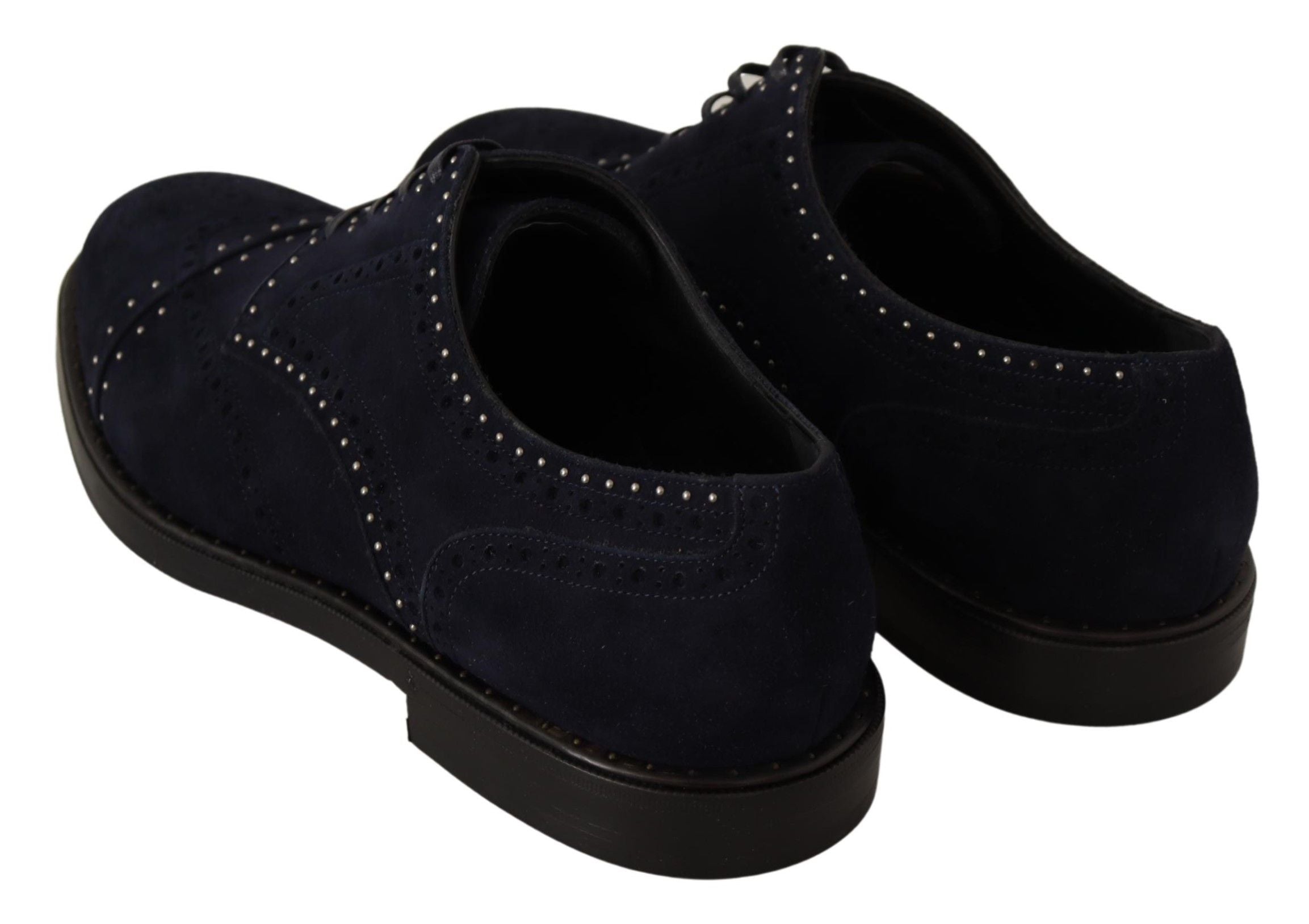 Dolce &amp; Gabbana Elegante Wildleder-Derby-Schuhe mit silbernen Nieten
