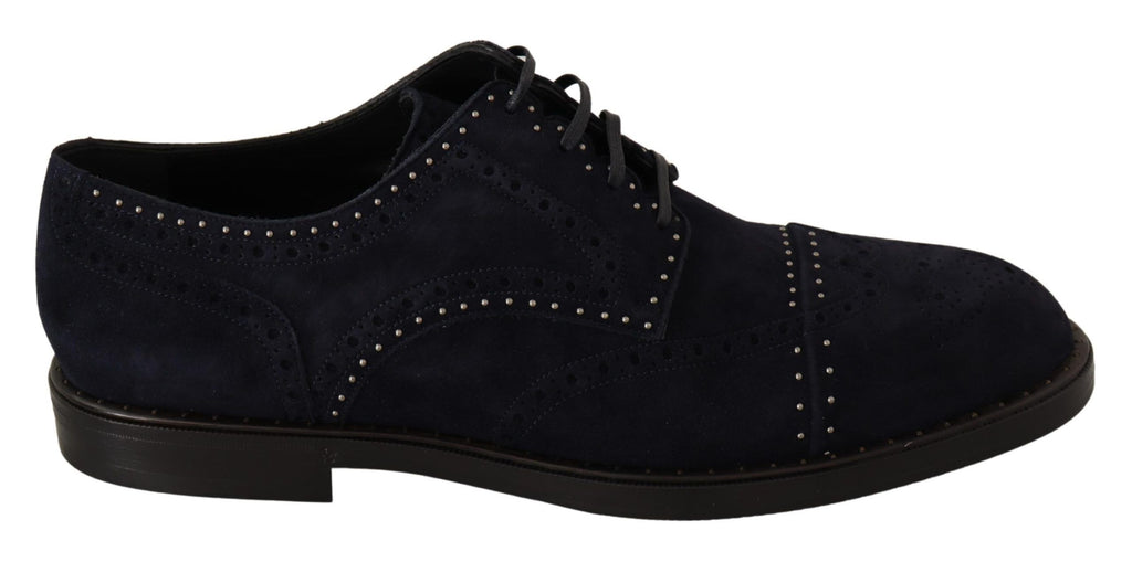 Dolce &amp; Gabbana Elegante Wildleder-Derby-Schuhe mit silbernen Nieten