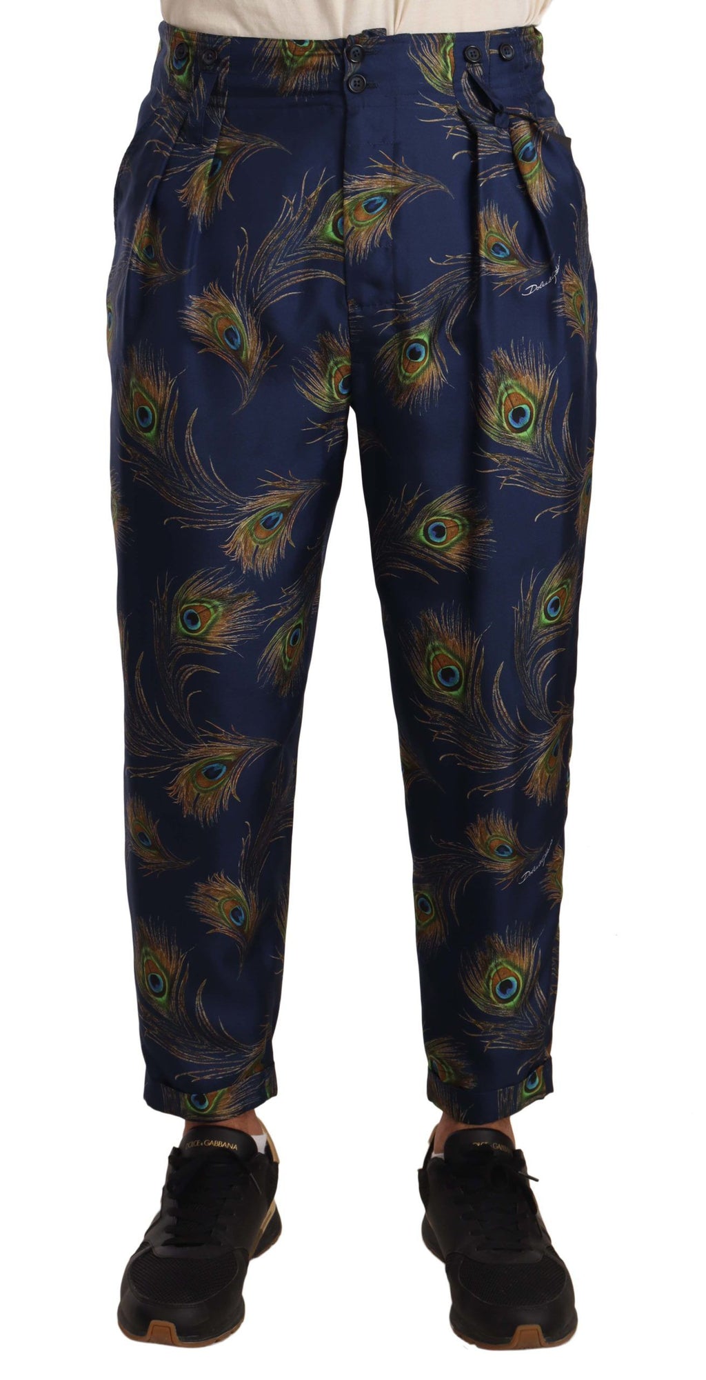 Dolce &amp; Gabbana – Exquisite Seidenhose mit Pfauenprint