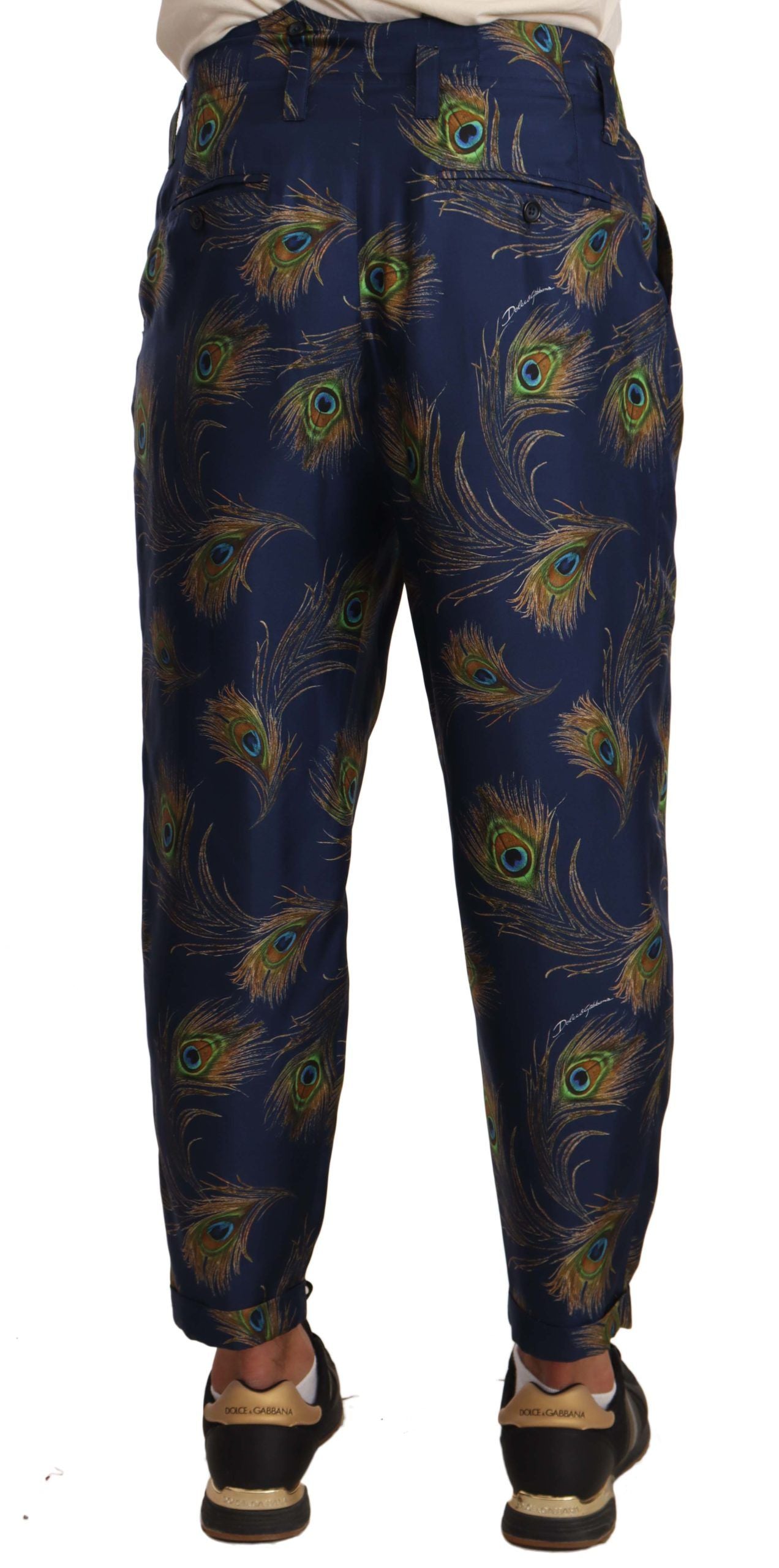 Dolce &amp; Gabbana – Exquisite Seidenhose mit Pfauenprint