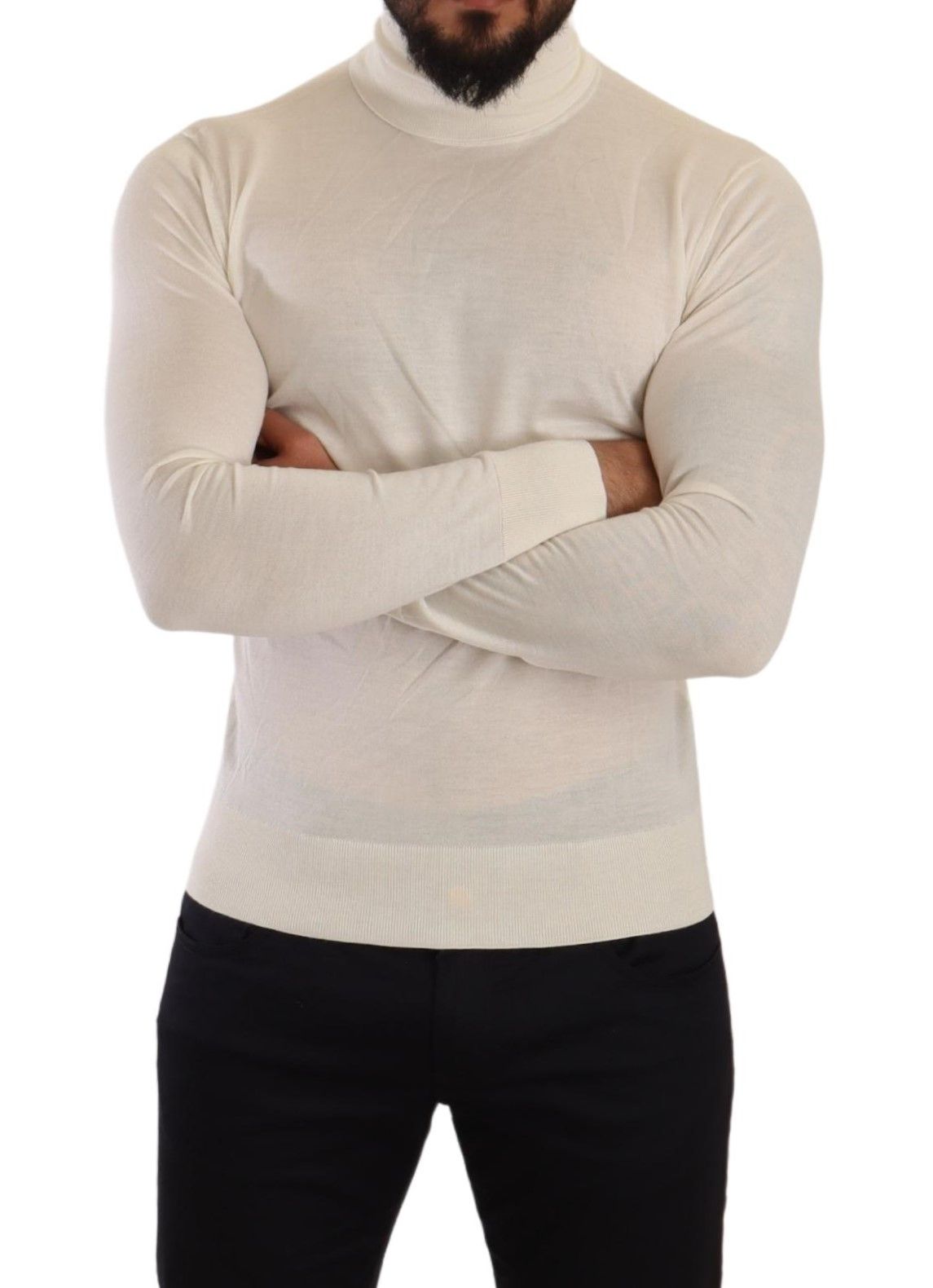 Dolce &amp; Gabbana Cremefarbener Rollkragenpullover aus Kaschmir