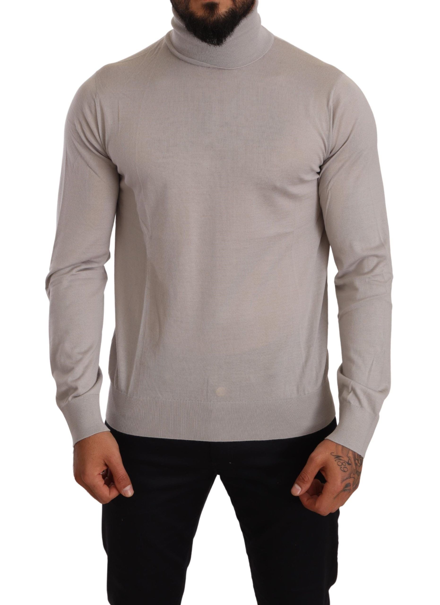Dolce &amp; Gabbana Eleganter hellblauer Rollkragenpullover aus Kaschmir