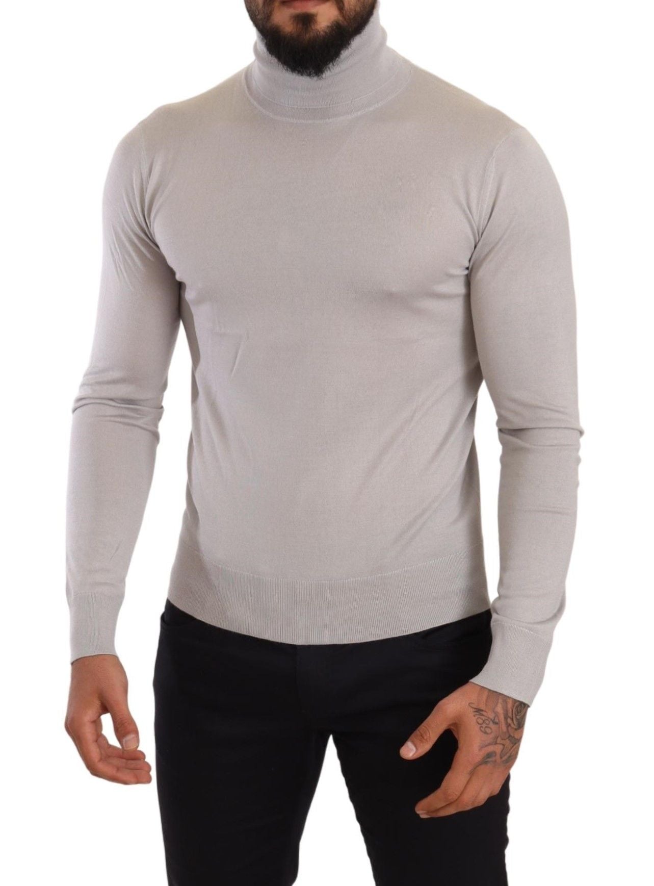 Dolce &amp; Gabbana Eleganter Rollkragenpullover aus Kaschmir-Seidenmischung