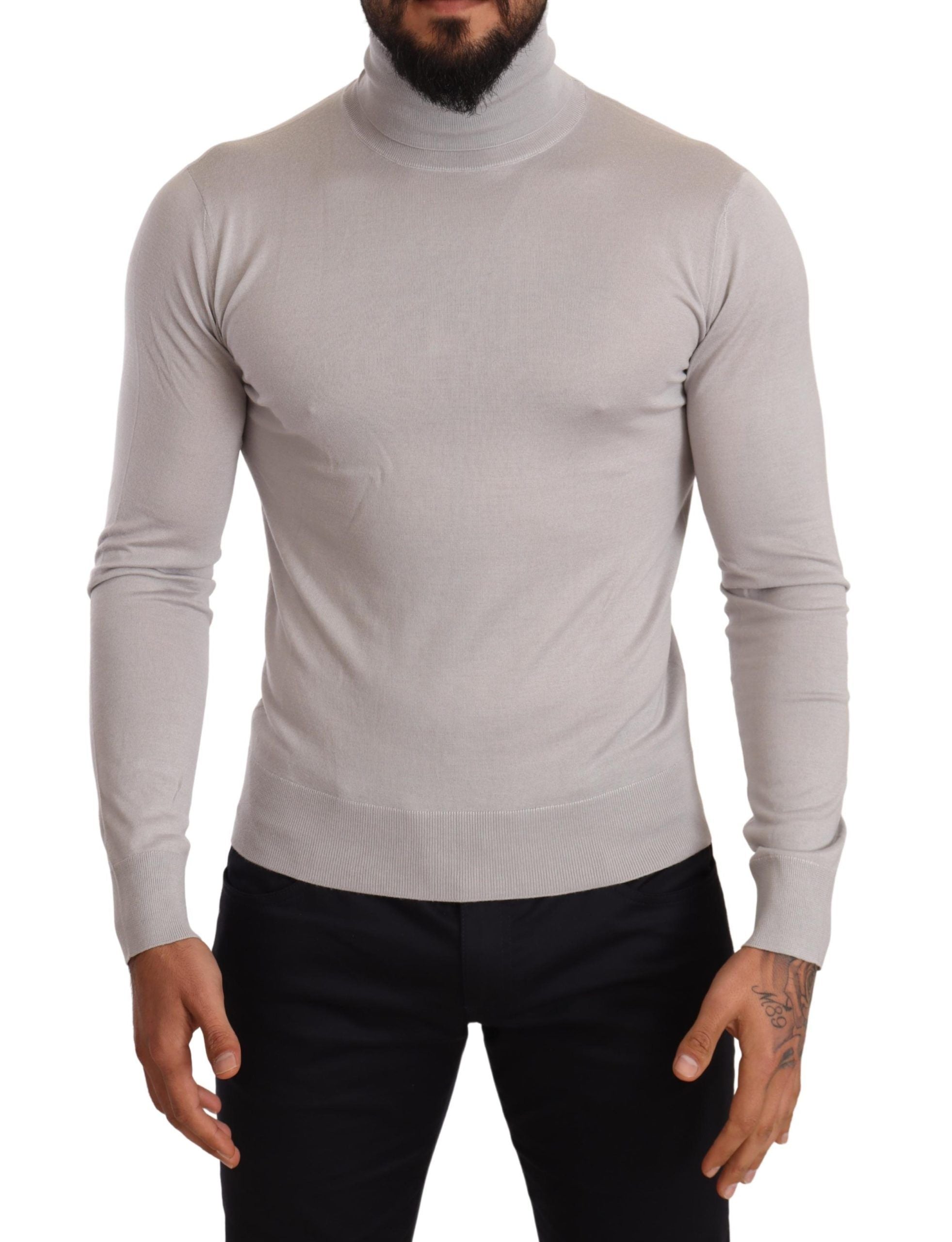 Dolce &amp; Gabbana Eleganter Rollkragenpullover aus Kaschmir-Seidenmischung