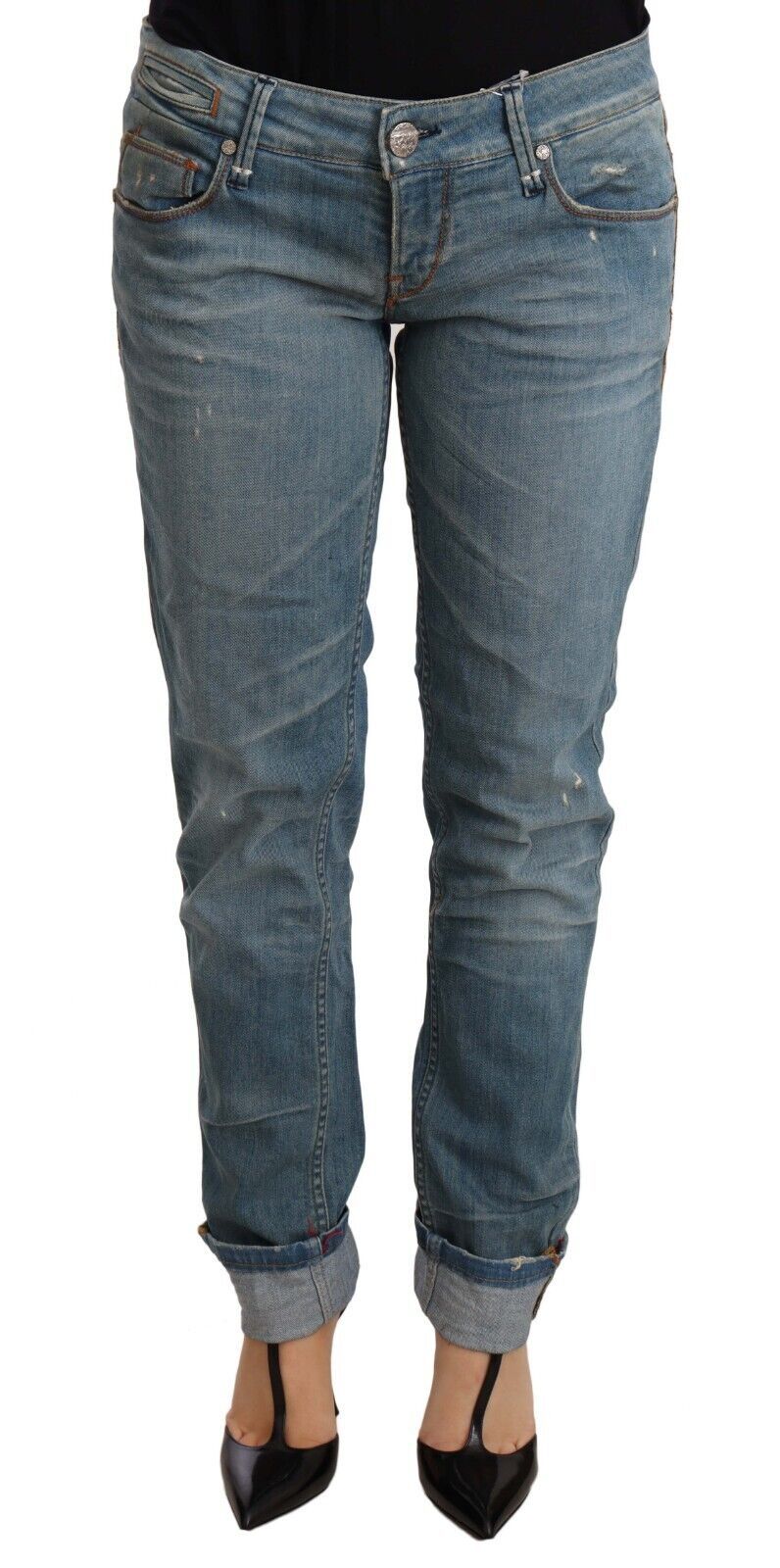 Acht Chic Washed Cotton Denim mit umgeschlagenem Saum