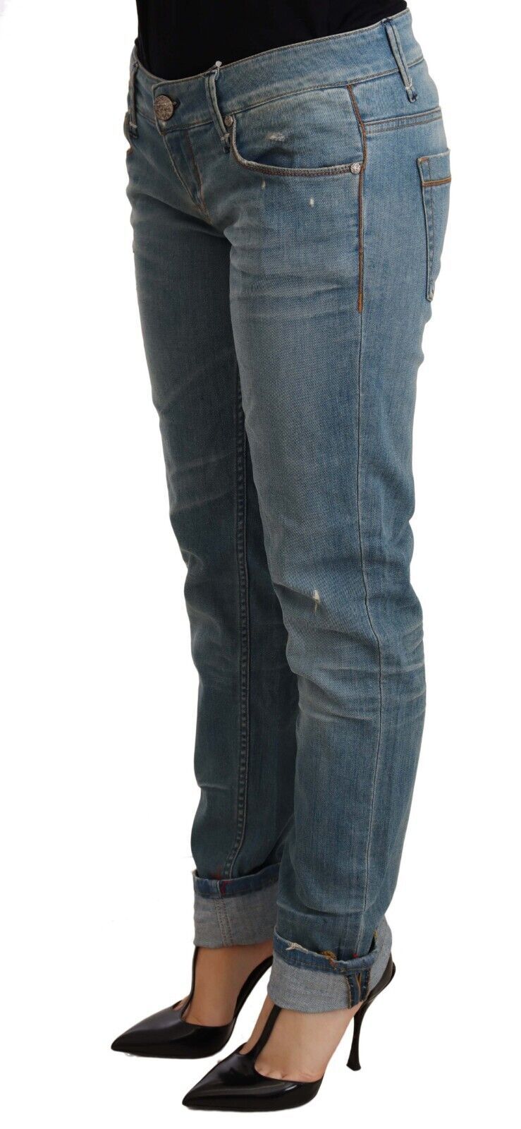 Acht Chic Washed Cotton Denim mit umgeschlagenem Saum