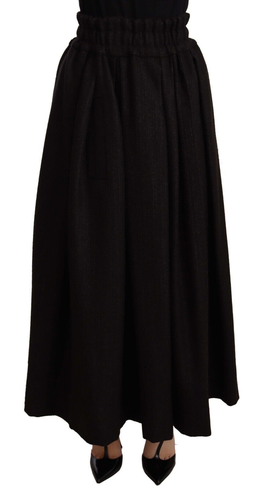 Dolce &amp; Gabbana Eleganter Maxi-A-Linien-Wollrock mit hoher Taille