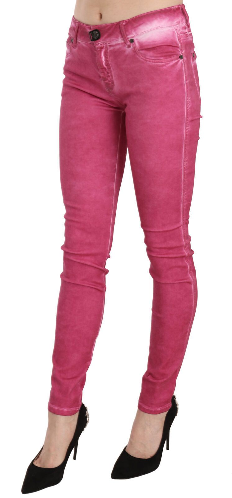 Dolce &amp; Gabbana Schicke, rosa Skinny-Hose mit mittlerer Taille