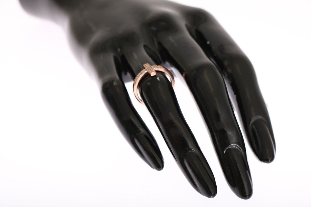 Nialaya Eleganter Silberring mit rosa Kristallen
