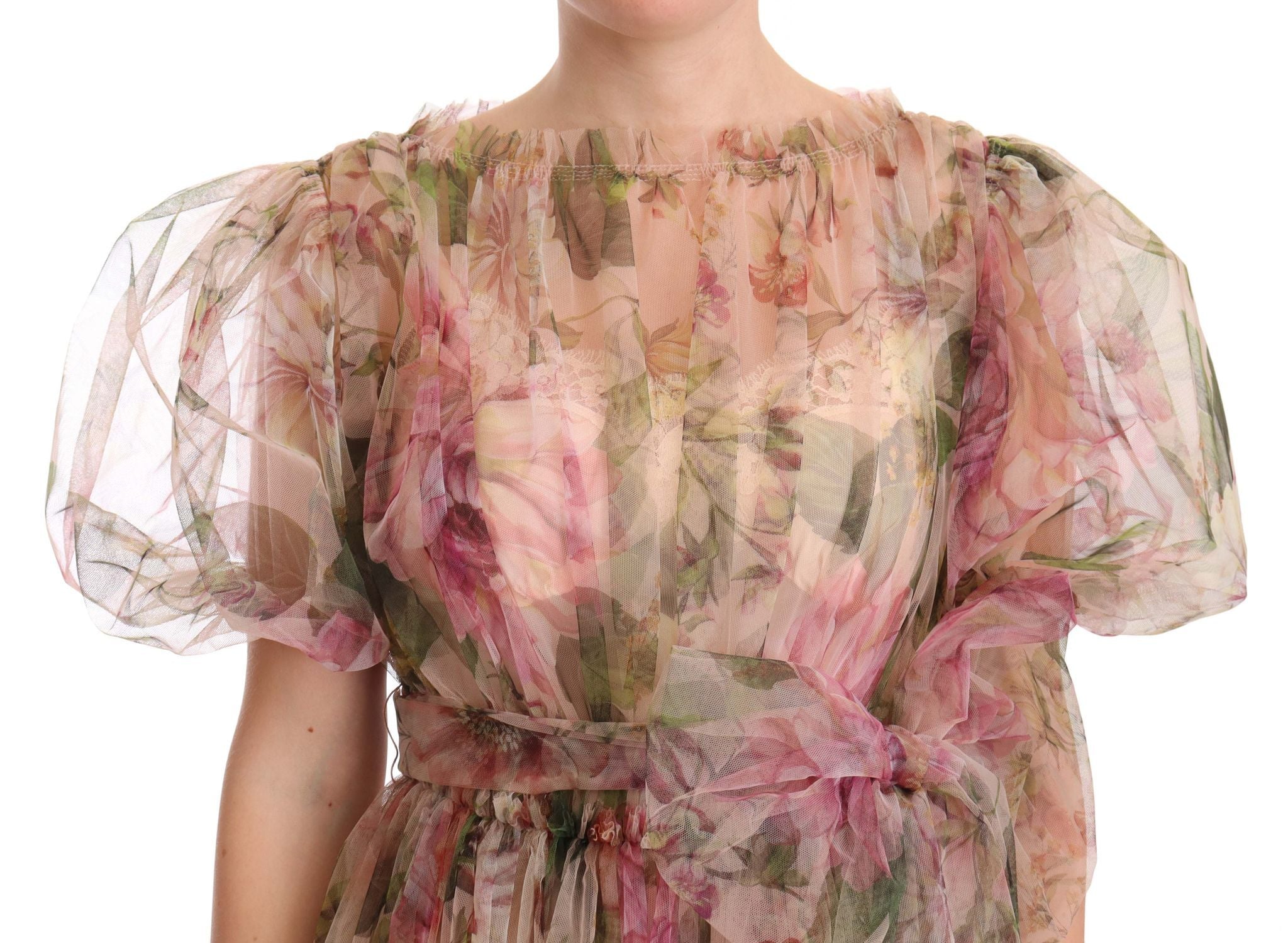 Dolce &amp; Gabbana Maxikleid aus Nylon mit Blumendruck
