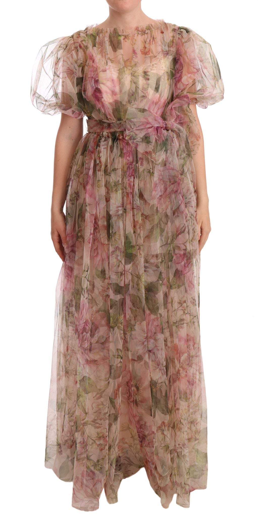 Dolce &amp; Gabbana Maxikleid aus Nylon mit Blumendruck