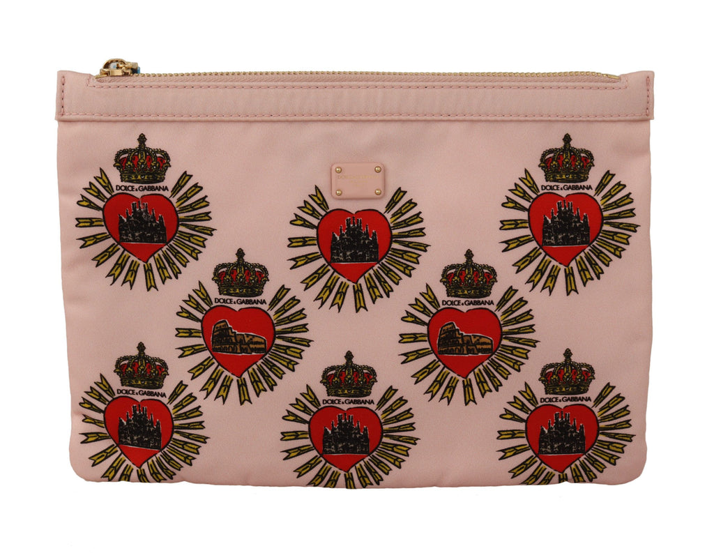 Dolce &amp; Gabbana Elegante Clutch mit Herzmotiv in Rosa