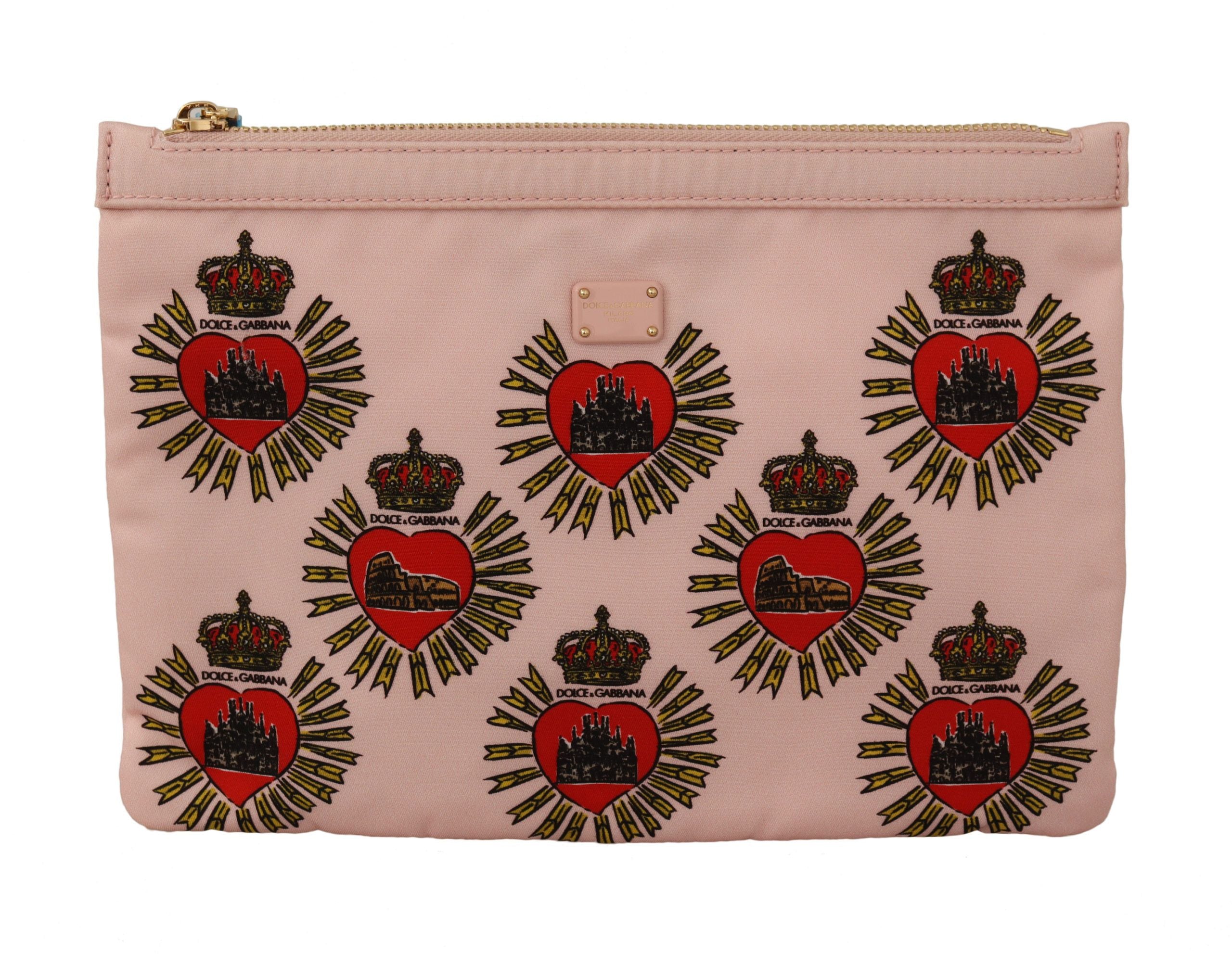 Dolce &amp; Gabbana Elegante Clutch mit Herzmotiv in Rosa