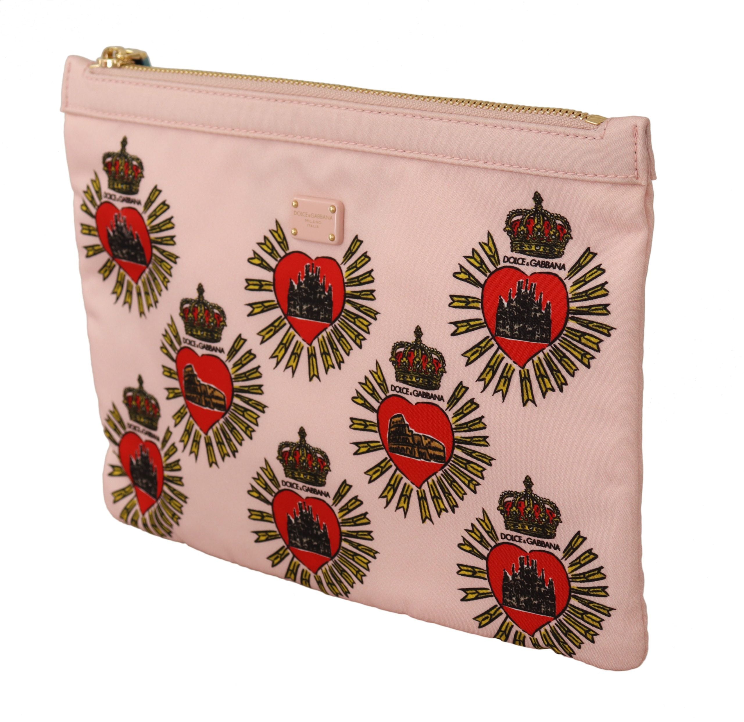 Dolce &amp; Gabbana Elegante Clutch mit Herzmotiv in Rosa