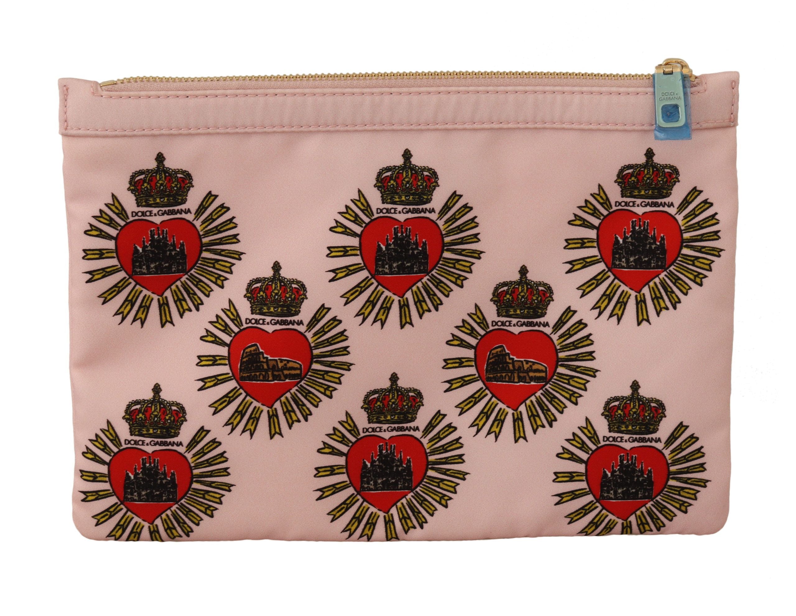 Dolce &amp; Gabbana Elegante Clutch mit Herzmotiv in Rosa