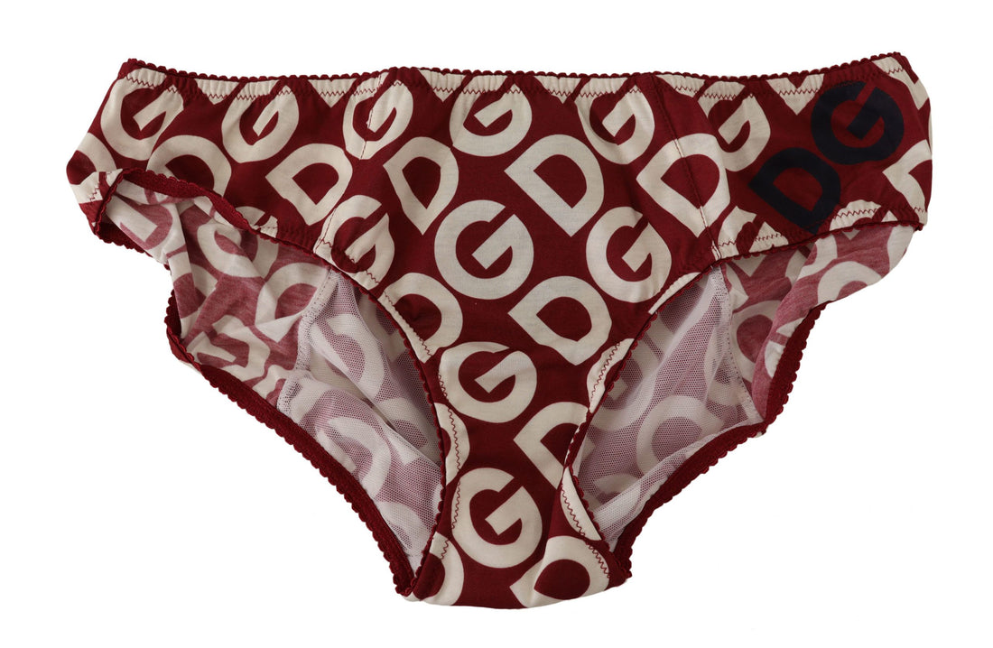 Dolce &amp; Gabbana – Schicke Badehose mit Logo in Kastanienbraun und Weiß