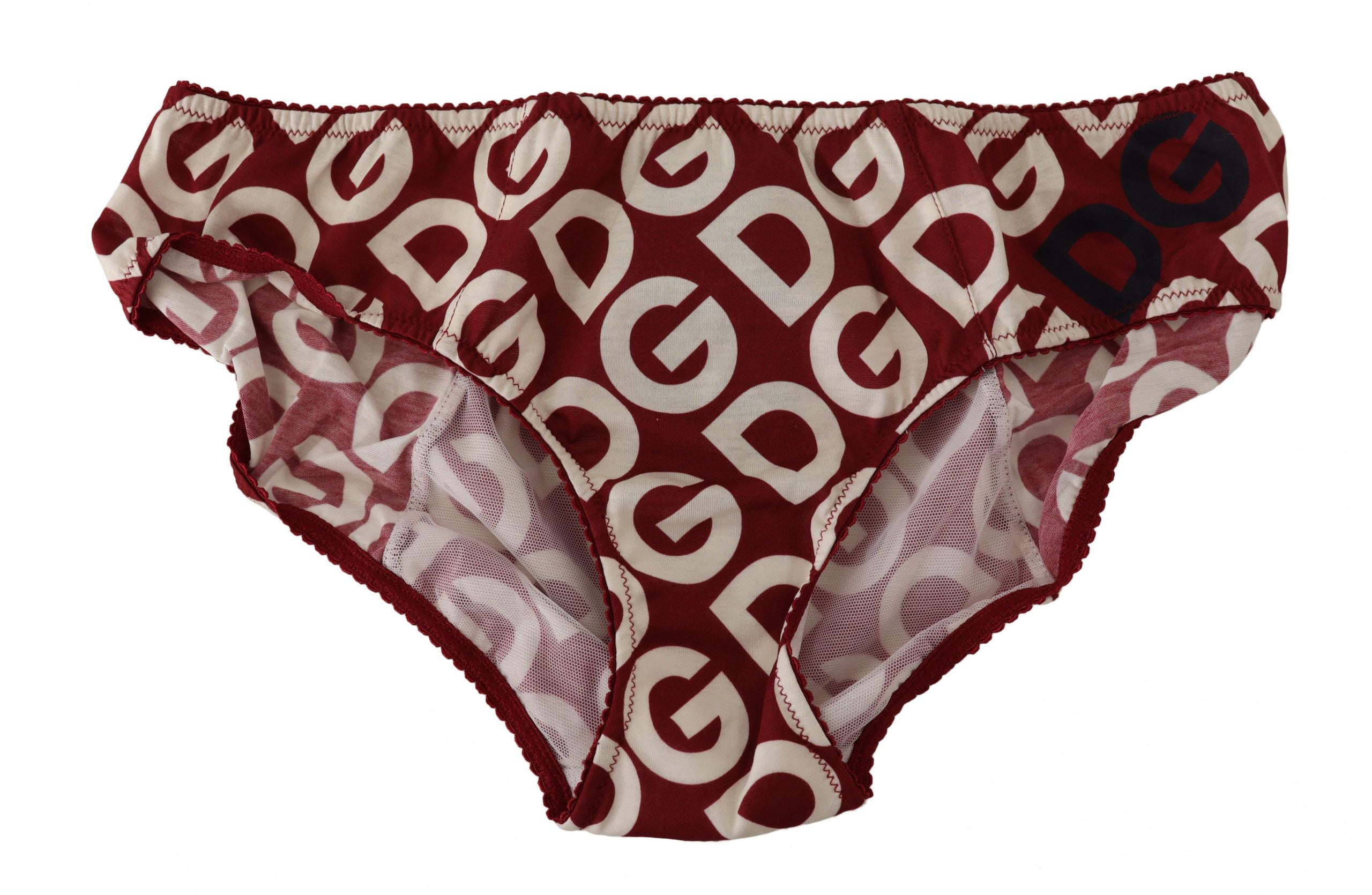 Dolce &amp; Gabbana – Schicke Badehose mit Logo in Kastanienbraun und Weiß