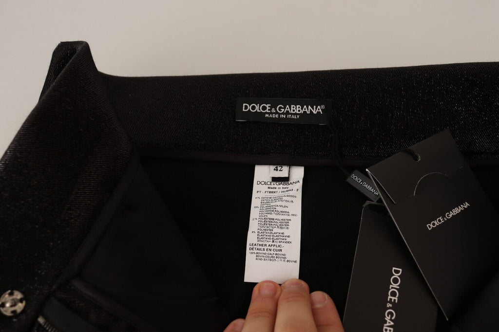 Dolce &amp; Gabbana Elegante Slim Fit Schimmer Cropped-Hose