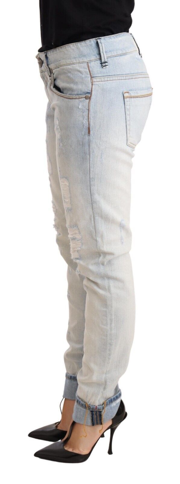 Acht Chic – Hellblaue Jeans mit umgeschlagenem Saum