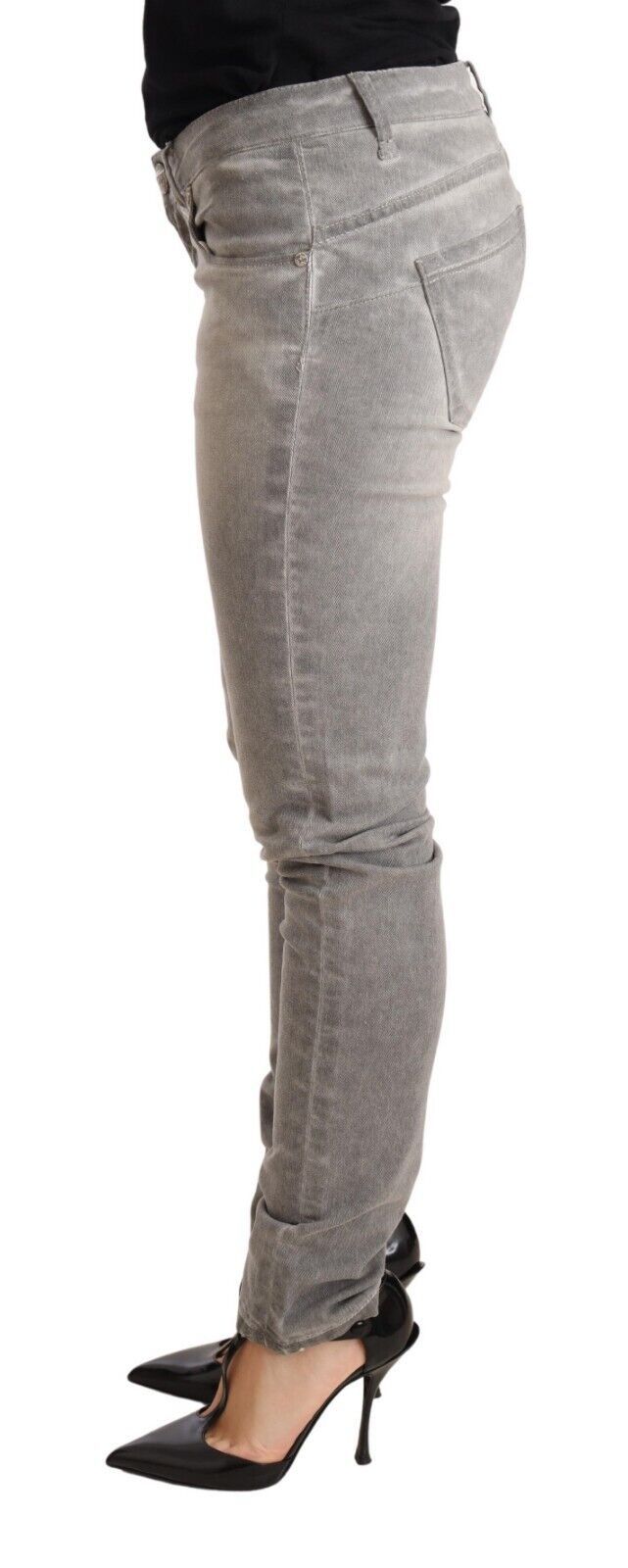 Acht Chic – Grau verwaschene Slim-Fit-Jeans aus Baumwolle