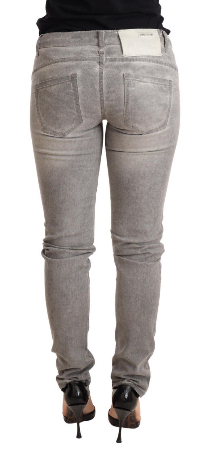 Acht Chic – Grau verwaschene Slim-Fit-Jeans aus Baumwolle