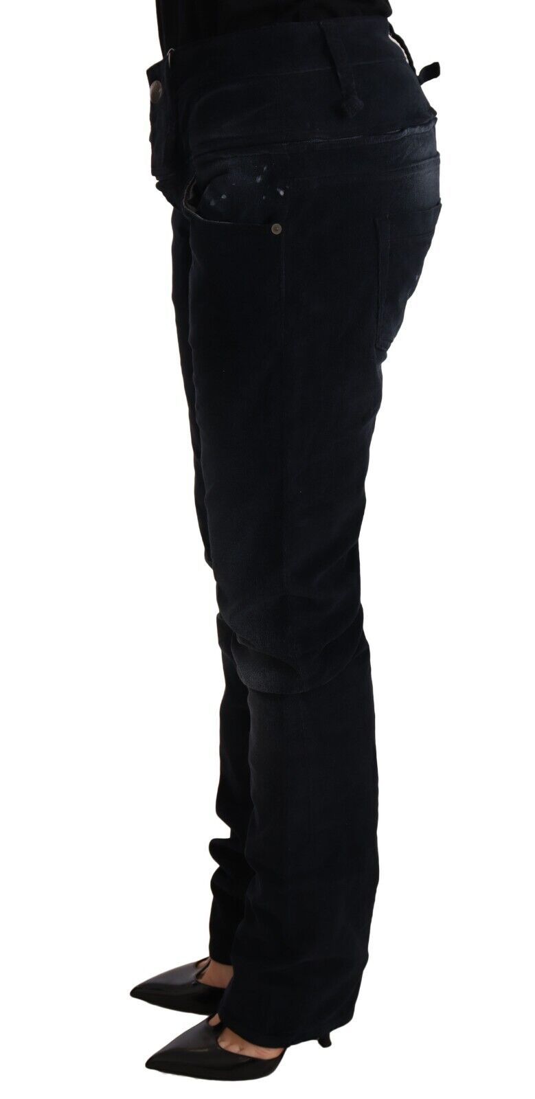 Acht Eleganter Dunkelblauer Slim-Fit Denim
