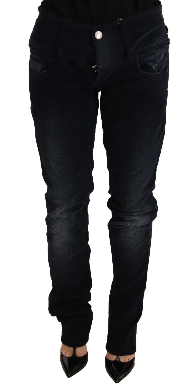 Acht Eleganter Dunkelblauer Slim-Fit Denim