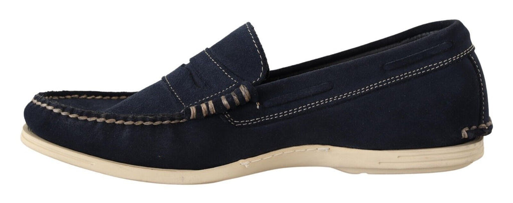 Pollini Chic Wildleder-Mokassins in Blau für Herren