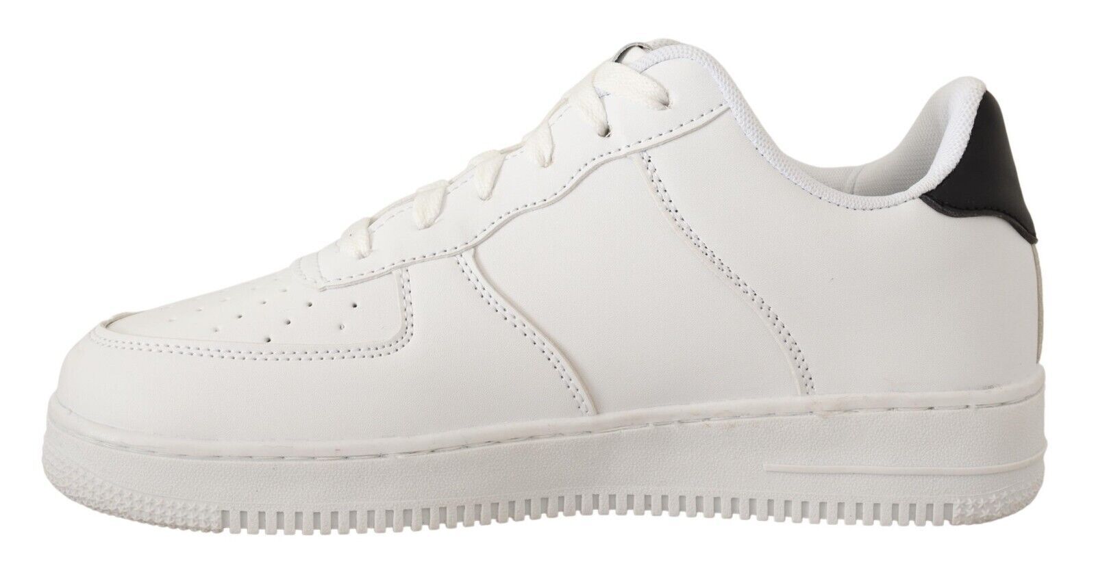 SIGNS Schicke weiße niedrige Leder-Sneaker
