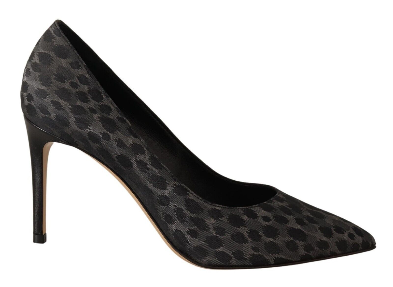 Sofia Elegante schwarze Pumps aus Leder mit Leopardenmuster
