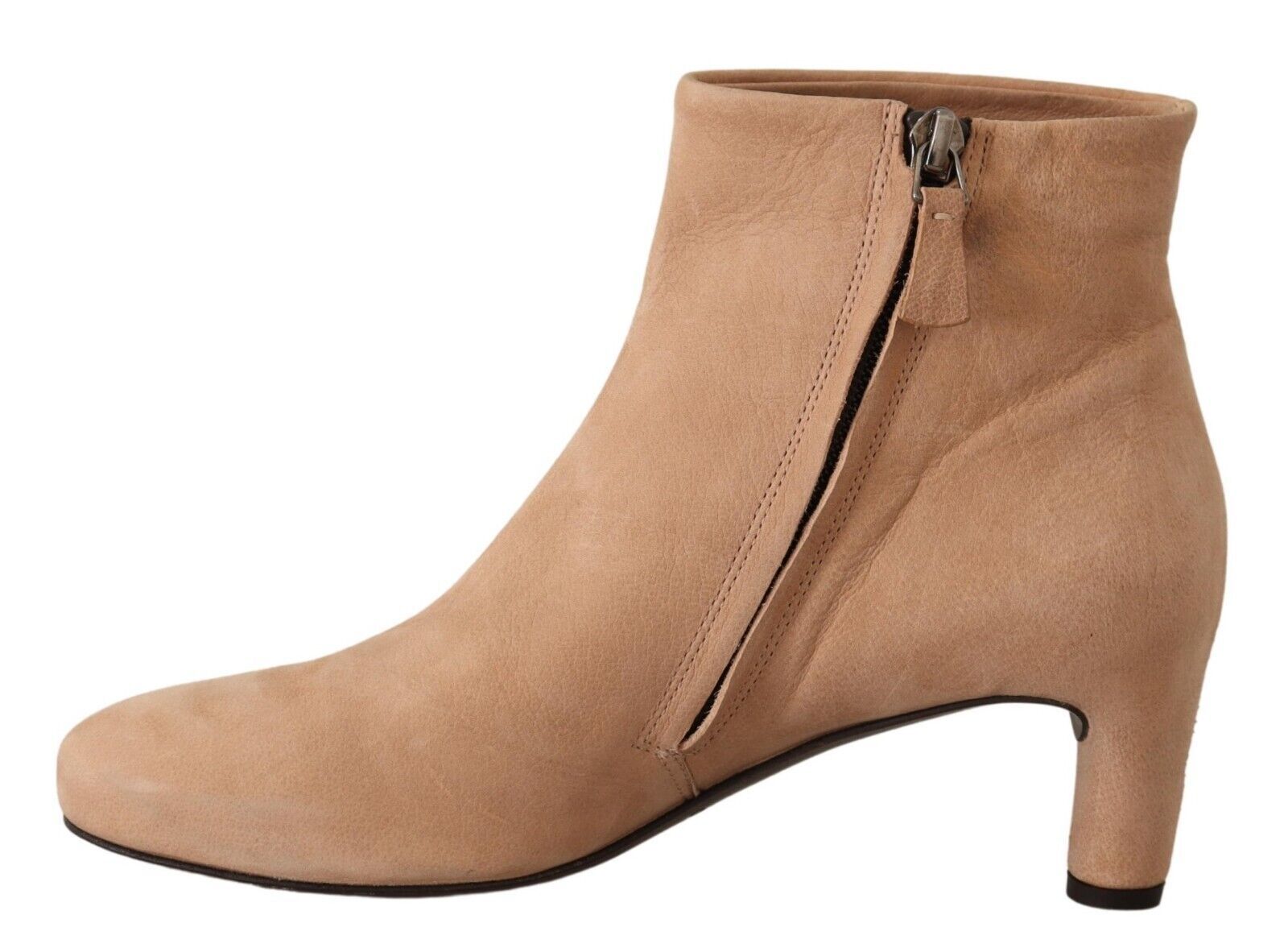 DEL CARLO Beige Wildleder Leder Mid Heels Pumps Stiefel Schuhe