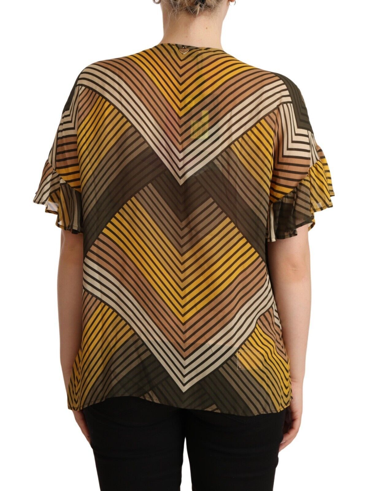Twinset Chic – Mehrfarbig gestreifte Kurzarmbluse