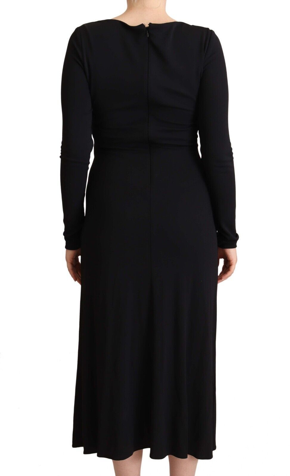 PINKO Elegantes schwarzes Nylon-Stretch-Maxikleid