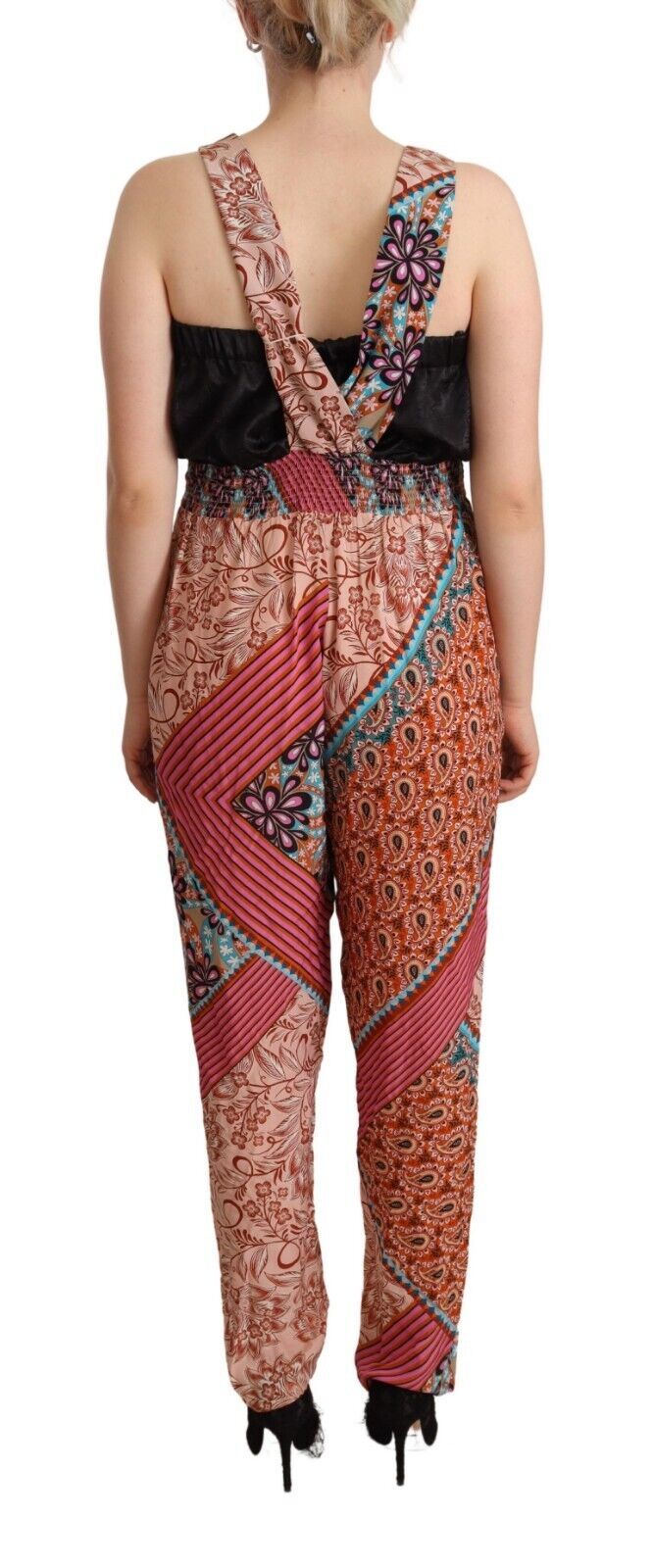 PINKO Schicker, mehrfarbiger, ärmelloser Jumpsuit mit V-Ausschnitt