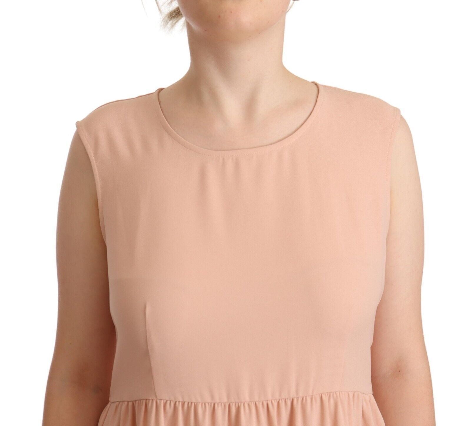 Twinset Elegantes beiges ärmelloses Etuikleid