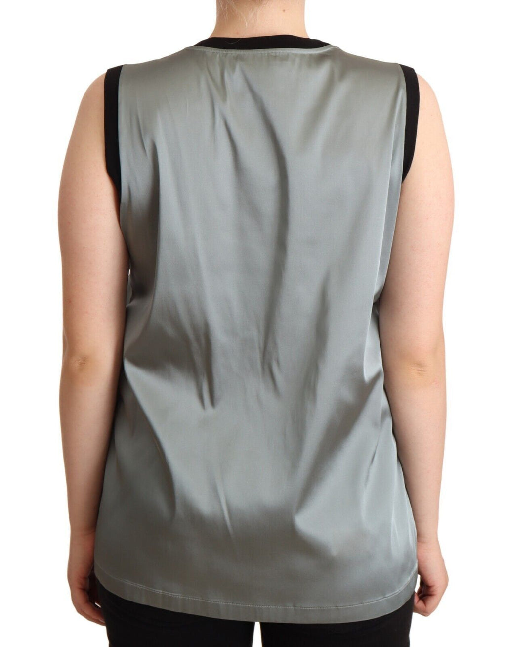 Dolce &amp; Gabbana Elegante silberne ärmellose Bluse