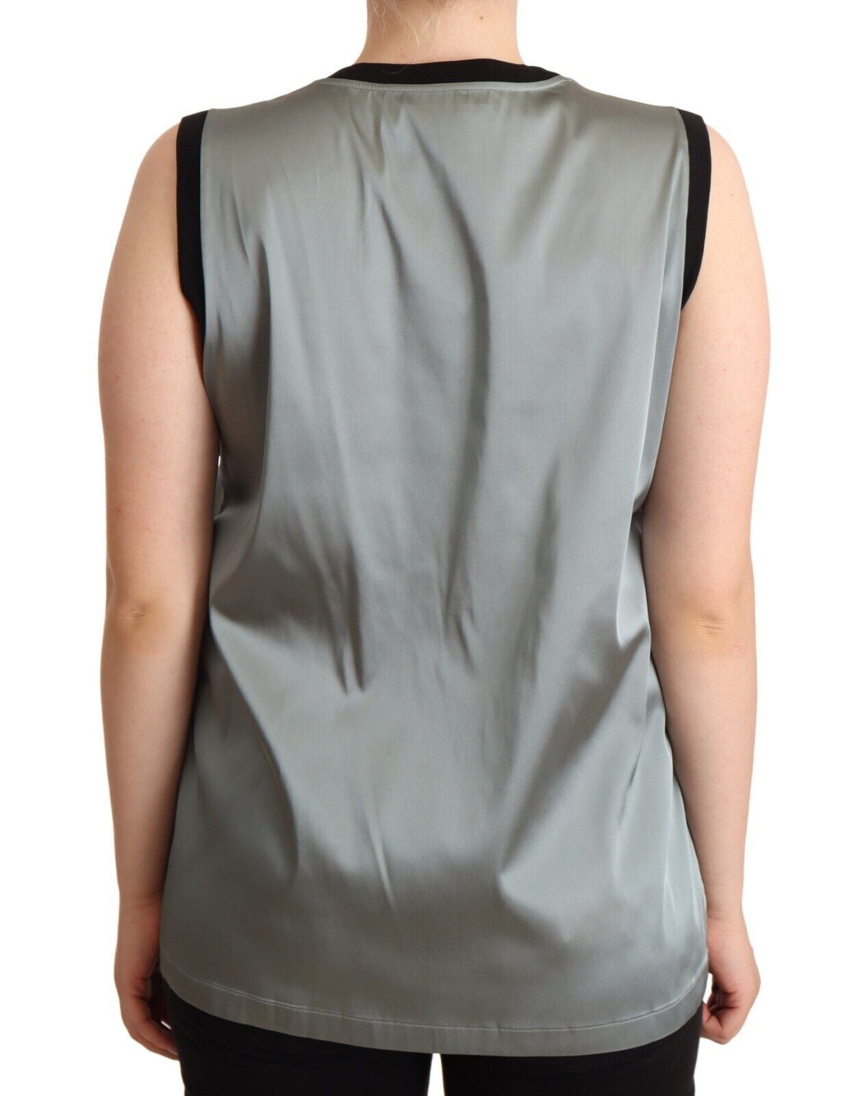 Dolce &amp; Gabbana Elegante silberne ärmellose Bluse